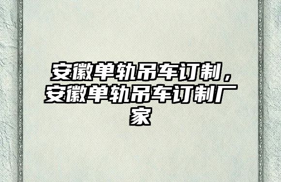 安徽單軌吊車訂制，安徽單軌吊車訂制廠家