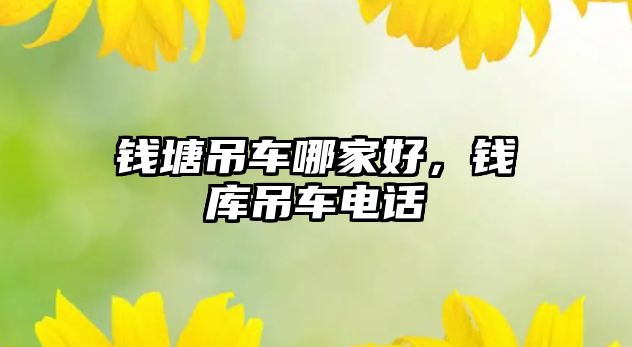錢塘吊車哪家好，錢庫吊車電話