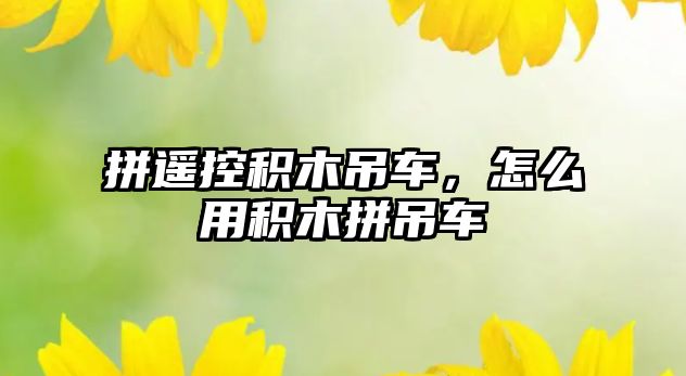拼遙控積木吊車，怎么用積木拼吊車