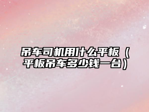 吊車司機(jī)用什么平板（平板吊車多少錢一臺）