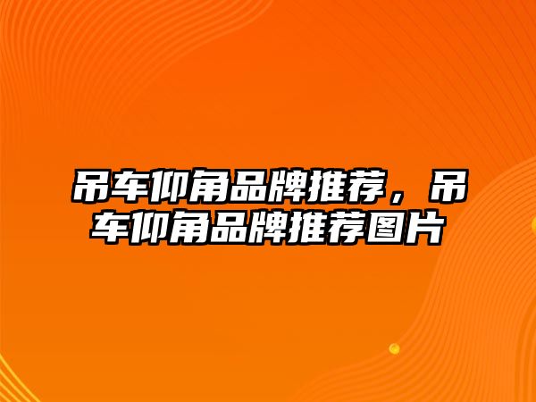 吊車仰角品牌推薦，吊車仰角品牌推薦圖片