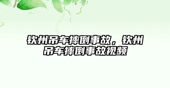 欽州吊車摔倒事故，欽州吊車摔倒事故視頻
