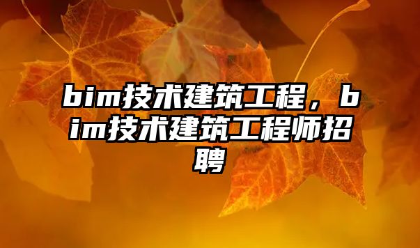 bim技術(shù)建筑工程，bim技術(shù)建筑工程師招聘